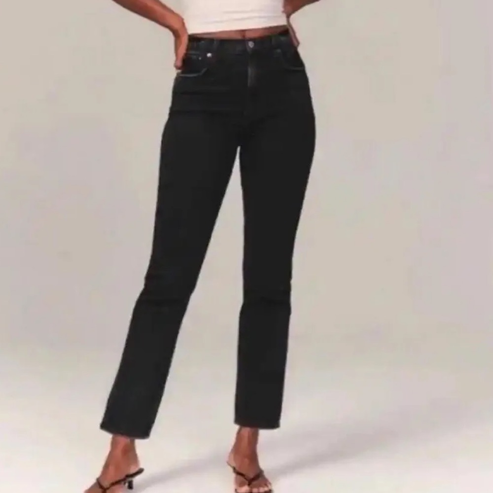 Abercrombie & Fitch Ultra High Rise Ankle Straight Jeans Black Size 27 XS